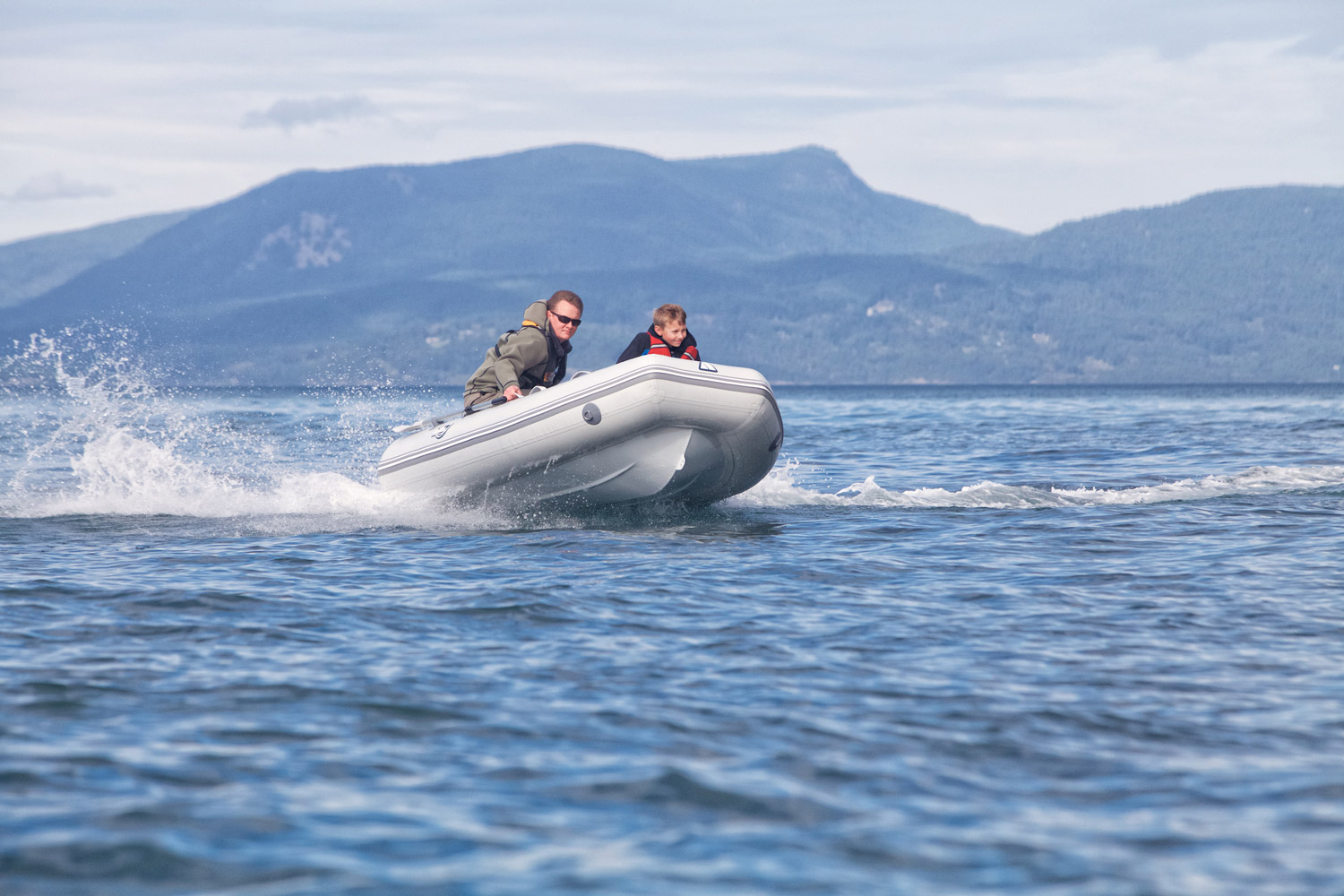 people on inflatable boat